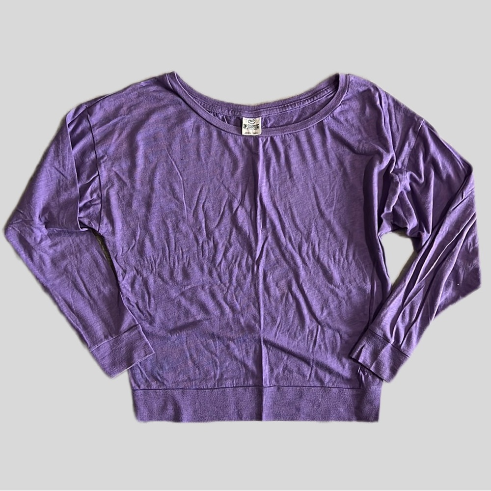 VICTORIA'S SECRET PINK Light Purple Stretchy Long Sleeve Sleep Pajama Shirt Tee